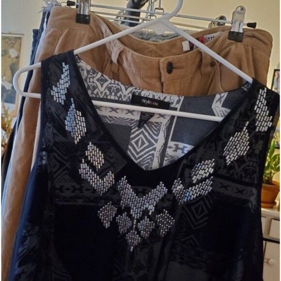 Style & Co Layered Tank Top with Metallic Beading, Size S-M, NWT - Picture 7 of 7